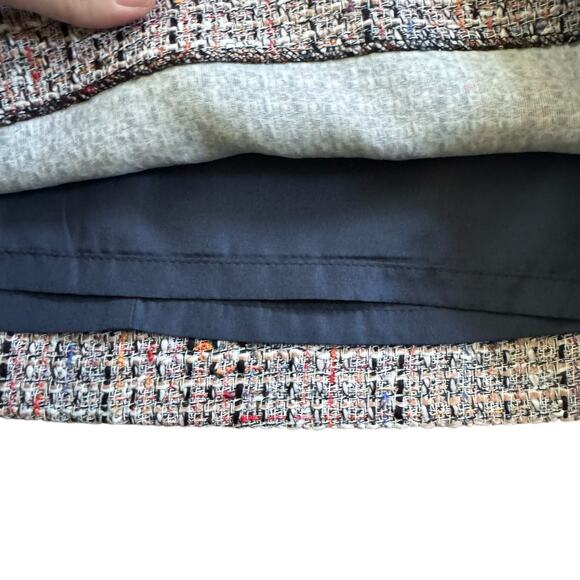 LOFT Tweed Pocket Shift Mini Skirt NEW Colorful Lined Office Siren NWT Size 12 - Picture 8 of 13
